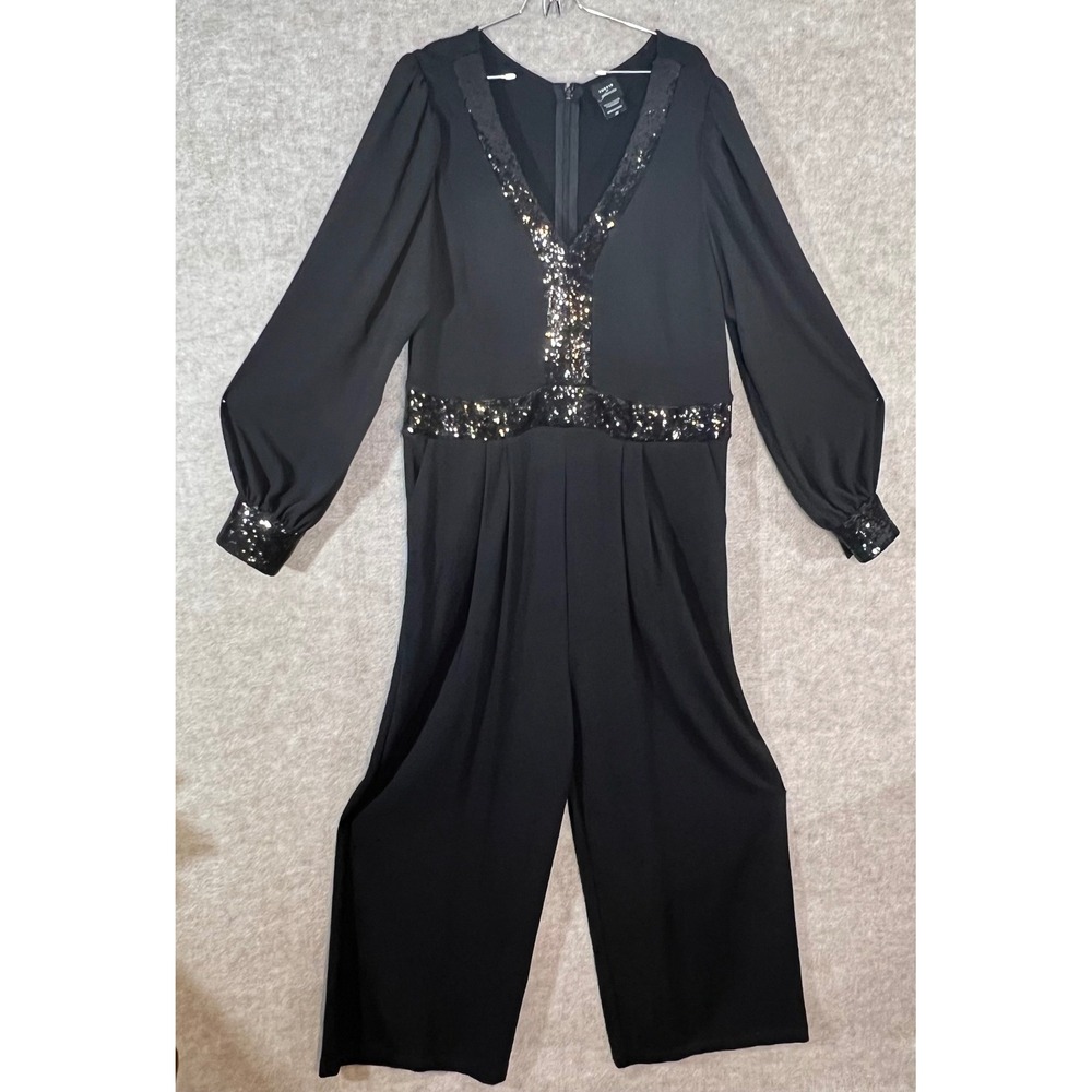 Torrid Sylvia Mollie Jumpsuit Womens 20 Black Sequin Kenya Freeman Party Holiday